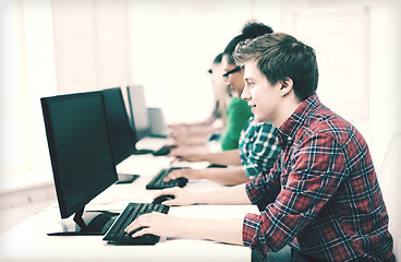 Image showing student with computer studying at school