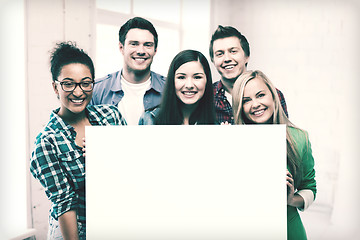 Image showing group of students at school with blank board