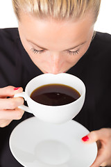 Image showing Business woman with cup of coffee.