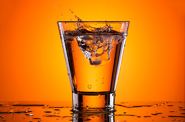 Image showing Ice in a glass with water
