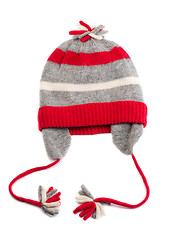 Image showing Winter baby striped hat