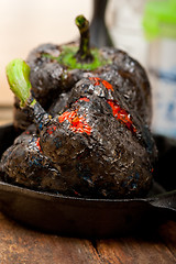 Image showing charcol scorched fresh bell peppers