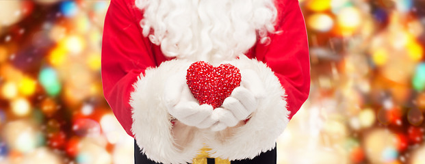 Image showing close up of santa claus with heart shape