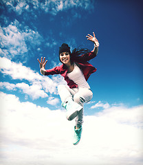 Image showing beautiful dancing girl jumping