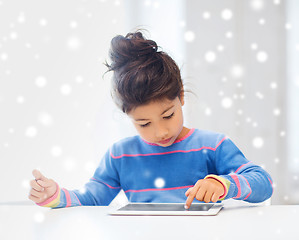 Image showing girl with tablet pc at home