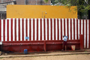 Image showing Man near water tap