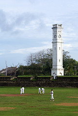 Image showing White clock tower