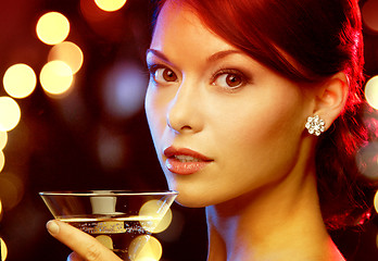 Image showing woman with cocktail