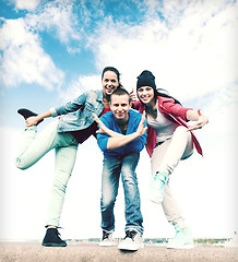 Image showing group of teenagers dancing