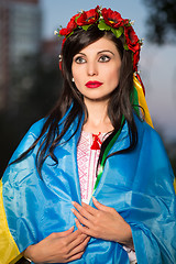 Image showing Young woman in wreath