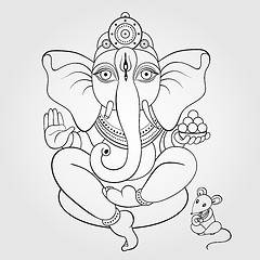 Image showing Lord Ganesha Hand drawn illustration.