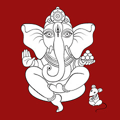 Image showing Lord Ganesha Hand drawn illustration.