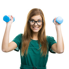 Image showing Girl Making Exercise