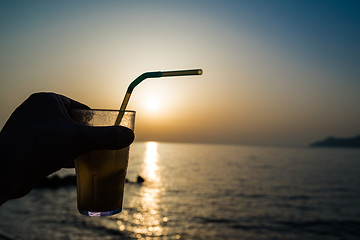 Image showing cocktail on the beach