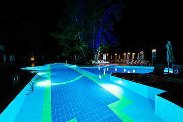 Image showing Swimming pool at night