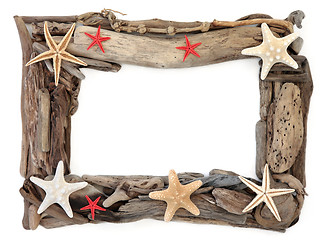 Image showing Driftwood and Starfish Frame