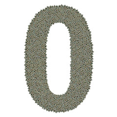 Image showing number 0 made of old and dirty microprocessors