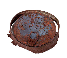 Image showing Old rusty tin can isolated on white background