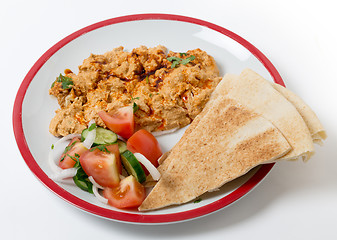 Image showing Circassian chicken salad and  bread