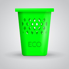 Image showing Vector illustration of green eco dustbin