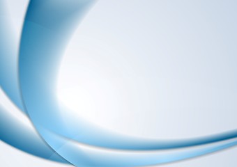 Image showing Blue abstract wavy vector background