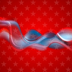 Image showing Abstract shiny waves vector USA background