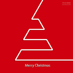 Image showing christmas card design with white line tree