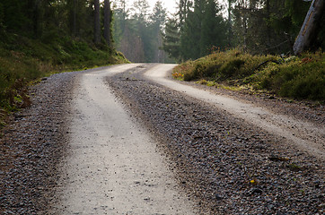 Image showing Gravel road at the top of a hill