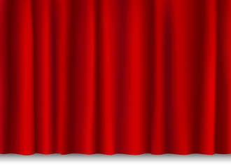 Image showing red shiny curtain