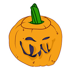 Image showing Malicious Halloween pumpkin with smile