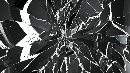 Image showing Demolished or Shattered glass isolated on white