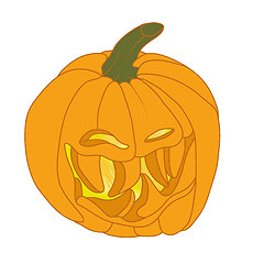 Image showing Malicious Halloween pumpkin smiling