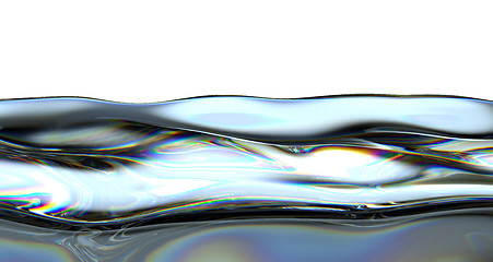 Image showing Gasoline splashes and waves with colorful pattern isolated 