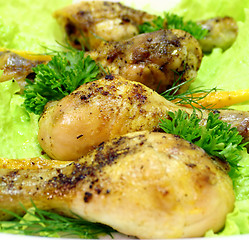 Image showing Fried chicken quarter
