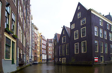 Image showing rainy day one of canal in Amsterdam