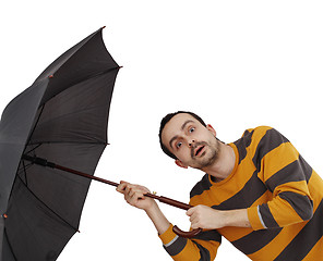 Image showing Man with umbrella