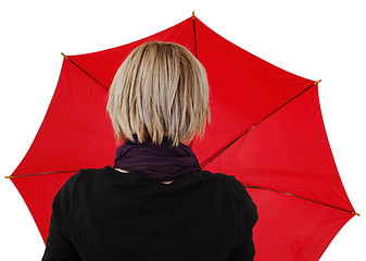 Image showing Woman with umbrella