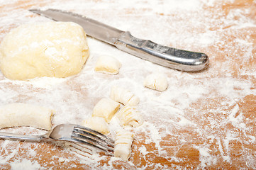 Image showing making fresh Italian potato gnocchi