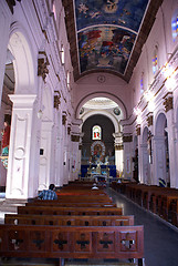 Image showing Inside pink catholic church