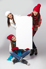 Image showing Winter women billboard sign.