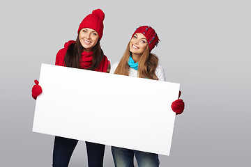 Image showing Winter women billboard sign.