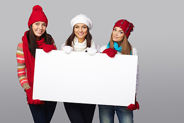 Image showing Winter women billboard sign.