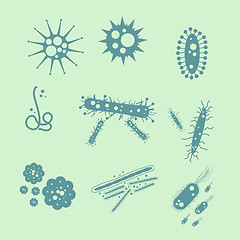 Image showing Vector monocromatic virus set.