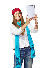 Image showing Woman taking selfie