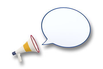 Image showing megaphone and speech bubble