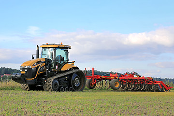 Image showing Challenger MT765C  Tracked Agricultural Tractor and Cultivator