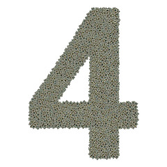 Image showing number 4 made of old and dirty microprocessors