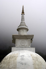 Image showing Top of the white stupa