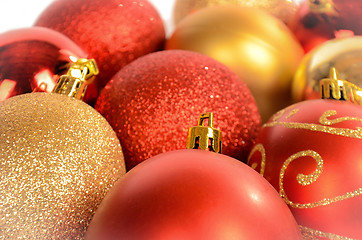 Image showing Christmas Baubles Close-up