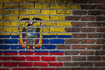 Image showing Brick wall texture with flag